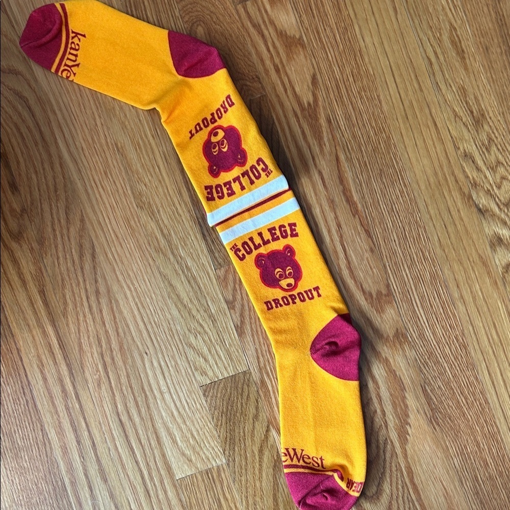 Kanye West Yellow and Red Casual Socks